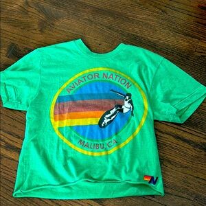Aviator Nation Green Malibu Boyfriend Tee